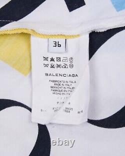 BALENCIAGA Long Sleeve Top White Slogan Womens Y2K Size 36