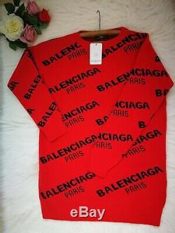BALENCIAGA Women`s Blouse Sweatshirts Hoodies Tops Cotton Long Sleeve Red Shirts