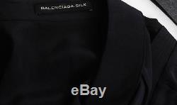 BALENCIAGA Womens Black Puff Long Sleeve Button Down Blouse Shirt Top 40