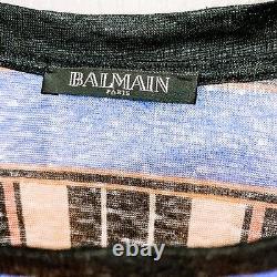 BALMAIN Tartan Check Bold Long Sleeve Top NEW UK 8