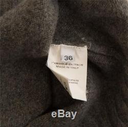 BALMAIN Womens Gray CASHMERE Turtleneck Long-Sleeve Ribbed Sweater Top 4-36