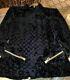 Balmain X H&m Silk-blend Black Velvet Top Turtleneck Long Sleeve Blazer Size 12