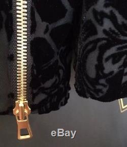 BALMAIN X H&M Silk-Blend Black Velvet Top Turtleneck Long Sleeve Blazer Size 12