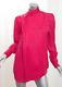 Balmain X H&m Womens Pink Fuchsia Silk Jacquard Long-sleeve Blouse Top 6/s New