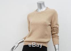 BARRIE Womens Classic Beige CASHMERE Long-Sleeve Crewneck Sweater Top M NEW