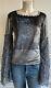 Bnwot Save The Queen Grey & Gold Shades Top With Lace On Long Sleeves Uk10-12