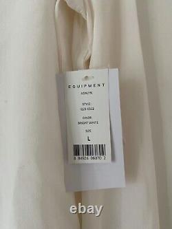 BNWT EQUIPMENT FEMME Adalyn Silk Blouse Shirt Top Size Large Off White