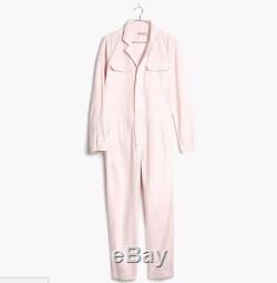 BNWT NEW Madewell shop Soft Pink Coveralls Jumpsuit Long Sleeve top Sz LARGE