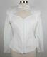 Bnwt New Sz 42 Us 10 Anne Fontaine White Luna Blouse Top Long Sleeves Zip Corset