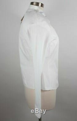 BNWT New sz 42 US 10 Anne Fontaine white LUNA blouse top long sleeves zip corset