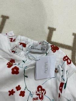 BNWT Toddler Girls Baby Dior 6Y Floral Tunic Top Long Sleeve Tee Shirt RRP $650