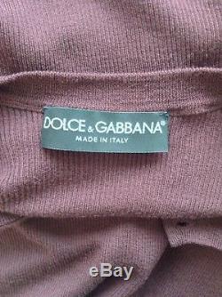 BRAND NEW AUTHENTIC Men's Designer Dolce & Gabbana Burgundy Knit Long Sleeve Top