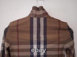 BURBERRY Ladies Brown Check Turtleneck Long Sleeve Stretch Jersey Top XS NEW