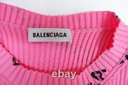 Balenciaga Womens Top Size S Small Logo Ribbed Long Sleeve VGC