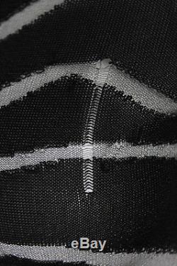 Balmain Black Stretch Knit Sheer Long Sleeve Top Size IT 36 New 100656