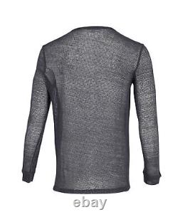 Balmain Long Sleeve Knitted Mesh Top in Black Cotton INTM