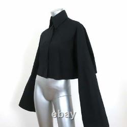 Balossa Cropped Shirt Black Cotton Size US 6 Long Sleeve Top