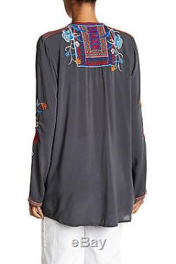 Biya By Johnny Was Laila Embroidered Tunic Top Blouse Long Sleeve New With Tags