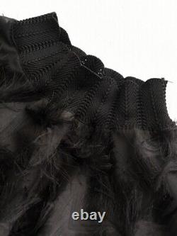 Black Urban Delicate Soft Long Edgy Overlay Loose Jumper Top Dress Shirt 8 10