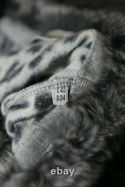 Blumarine Leopard Black And White Women's Top/Sweater Chinchilla Fur Size 40