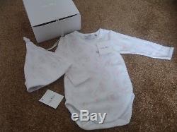 Brand New Baby Christian Dior Girls Long Sleeve Top + Hat Gift Set 6 Months