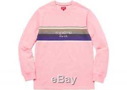 Brand New Men's Supreme Shadow Stripe Long Sleeve Light Pink Top Ss18 Medium