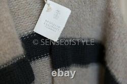 Brunello Cucinelli Cardigan Striped Metallic Striped Sweater Top Size M