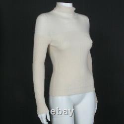 Brunello Cucinelli Creme Cashmere Turtleneck Fitted Sweater Top Womens Large 662
