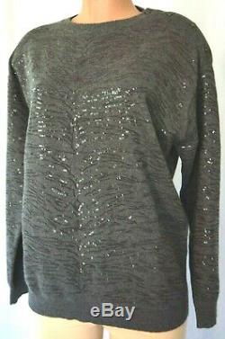 Brunello Cucinelli Sequinned Knit Round Neck Long Sleeves Top/sweater Size XL