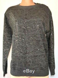 Brunello Cucinelli Sequinned Knit Round Neck Long Sleeves Top/sweater Size XL