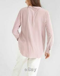 Brunello Cucinelli Silk striped top Blouse monili long sleeve pink size S