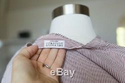 Brunello Cucinelli Silk striped top Blouse monili long sleeve pink size S