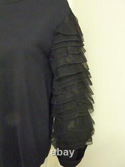 Brunello Cucinelli Tiered Ruffle Long Sleeve Top SizeM NWT