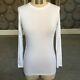 Brunello Cucinelli White Long Sleeve Tee Shirt Top With Monili M New