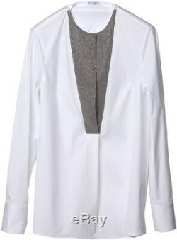 Brunello Cucinelli White dress shirt top blouse long sleeve monili Size M