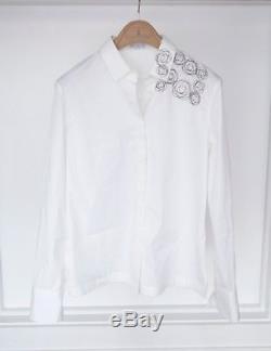 Brunello Cucinelli White shirt top with monili detail long sleeve button size M