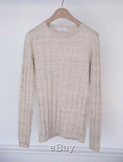 Brunello Cucinelli metallic sweater top linen long sleeve size S