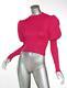 Camila Coelho Womens Fuchsia Pink Knit Puff-long-sleeve Top Sweater S New