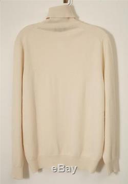 CANALI Mens Cream Long Sleeve Cashmere Turtleneck Sweater Top 50