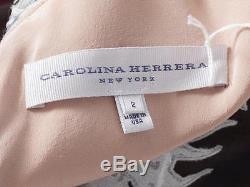 CAROLINA HERRERA Womens Brown Chiffon Floral Long-Sleeve Shirt Top Blouse 2/XS