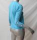 Celine Cyan Blue Corset Lace-up Long Sleeve Wool Blend Sweater Knit Top L/us6-8