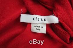 CELINE High Neck Cut Out Cashmere Top Red Long Sleeve XS Phoebe Philo S/S 2017