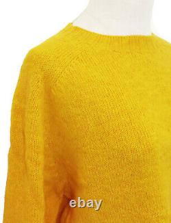 CELINE Yellow Phoebe Philo Shetland Wool Light Pullover Long Knit Top Sweater S