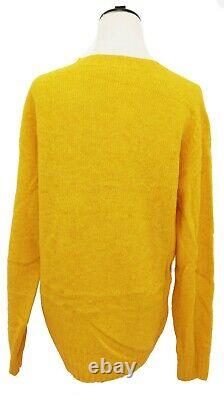 CELINE Yellow Phoebe Philo Shetland Wool Light Pullover Long Knit Top Sweater S