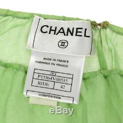 CHANEL 00T #42 CC With Scarf Long Sleeve Tops Blouse Shirt Pink Silk NR15112