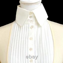 CHANEL 03C #38 CC Button Long Sleeve Knit Tops Shirt Ivory Authentic 01205