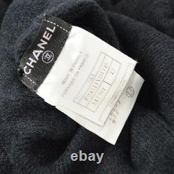 CHANEL 04A #42 Turtleneck Long Sleeves Knit Tops Black Authentic 01926