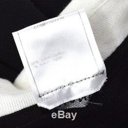 CHANEL 07P #34 CC Logos Button Long Sleeve Knit Tops Black White AK46206