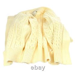 CHANEL 30794 #40 Imitation Pearl Long Sleeves Knit Tops Cardigan Ivory AK38023c