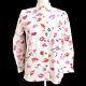 Chanel #36 Lips Front Opening Long Sleeve Tops Shirt White Pink Jt08963b